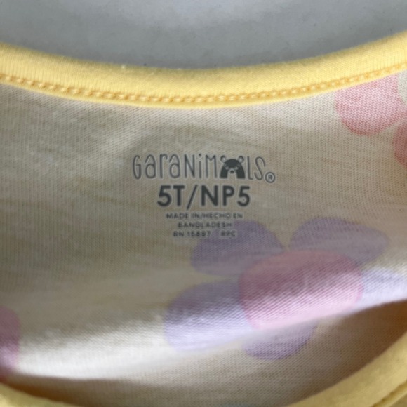 Garanimals‎ Yellow Flower Print Dress Casual Short Sleeve Kids Size 5T - Picture 5 of 5